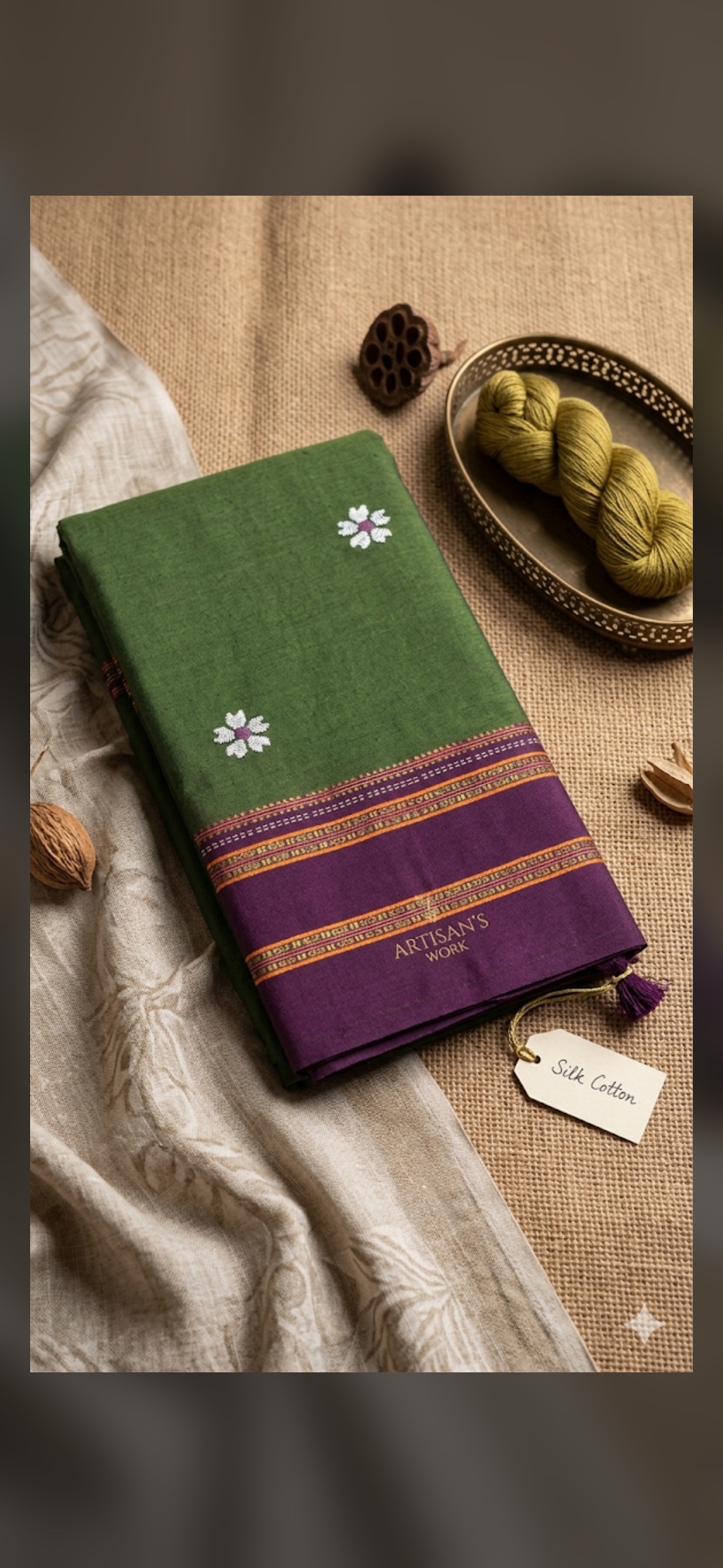 1002583593.jpg Jasmine Silk Saree 1 - Image 1