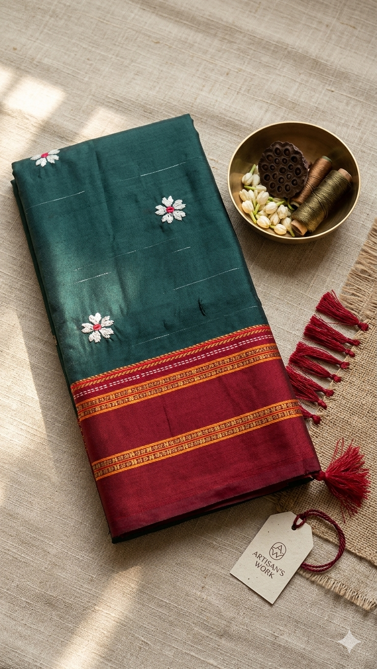 1002583597 Jasmine Silk Saree 4 - Image 1